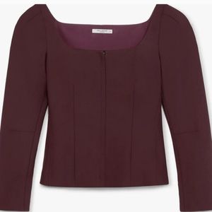 NWT MM LaFleur Dawn Top Sharkskin Garnet